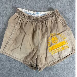 VINTAGE 70s Champion Gym Shorts Mens Tan Watchung Hills PE Performance S 28-30